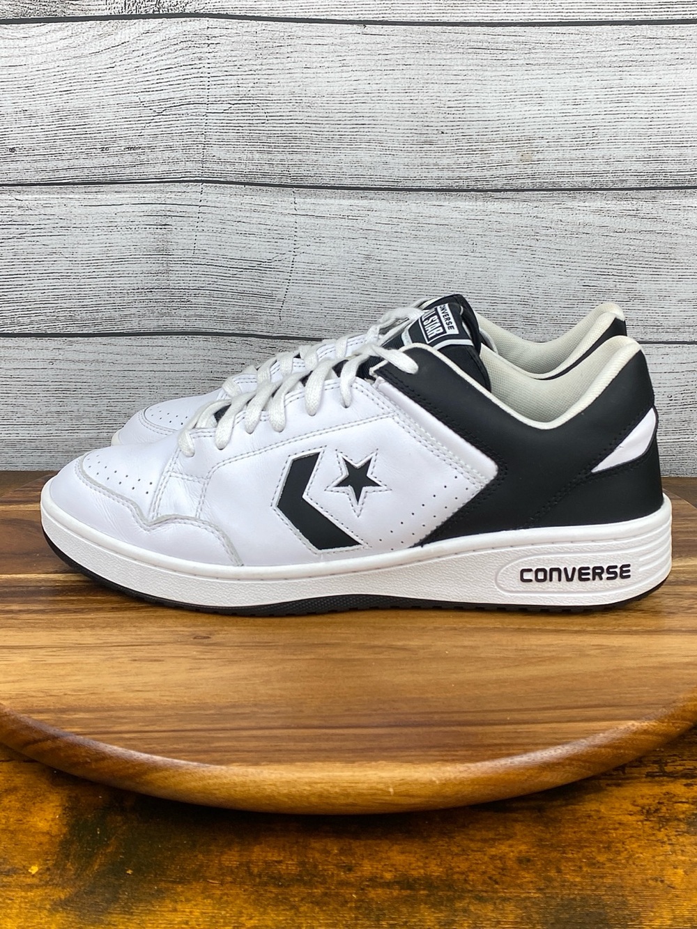 Converse Weapon Low White Black Leather Lace Up Sneaker A10203C Men Shoe Size 13